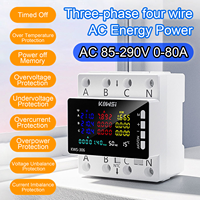 TUYA Wifi/NO Wifi Power Energy Meter DIN Rail 3 Phase Electric Wattmeter AC 85-290V Electricity Monitor Switch Voltage Protector