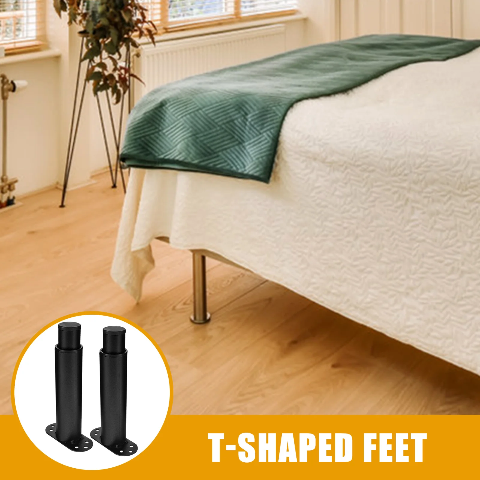 

2pcs Center Adjustable Steel Replacement Slats Frame Riser Support Legs Furniture Legs Bed Frame Support Heavy Duty