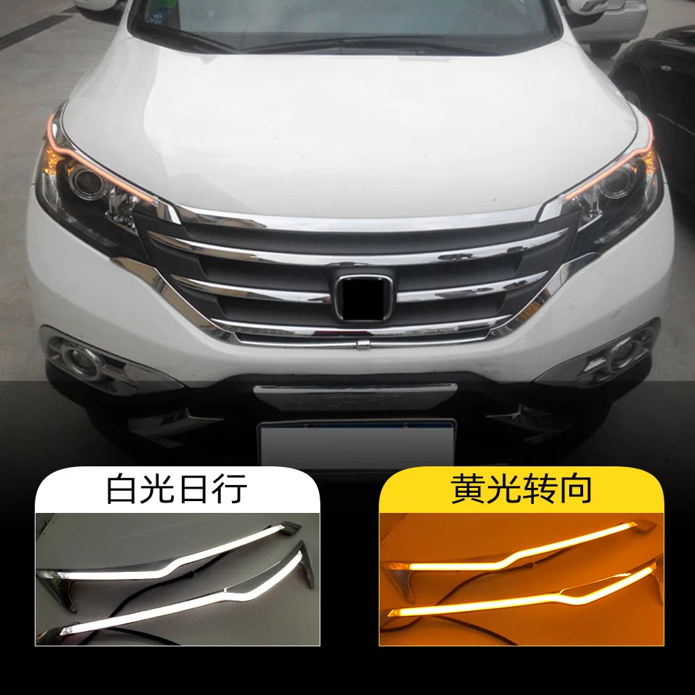 

For Honda CRV Daily running lights 2012-2014 CRV Headlights retrofitting LED Flowing light Daytime running lights Lamp eyebrows