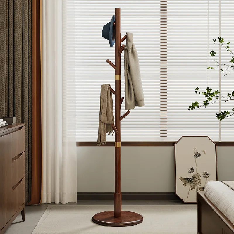 

Wooden coat hat floor-to-ceiling bedroom home new Chinese office clothes pole, vertical clothes hanger