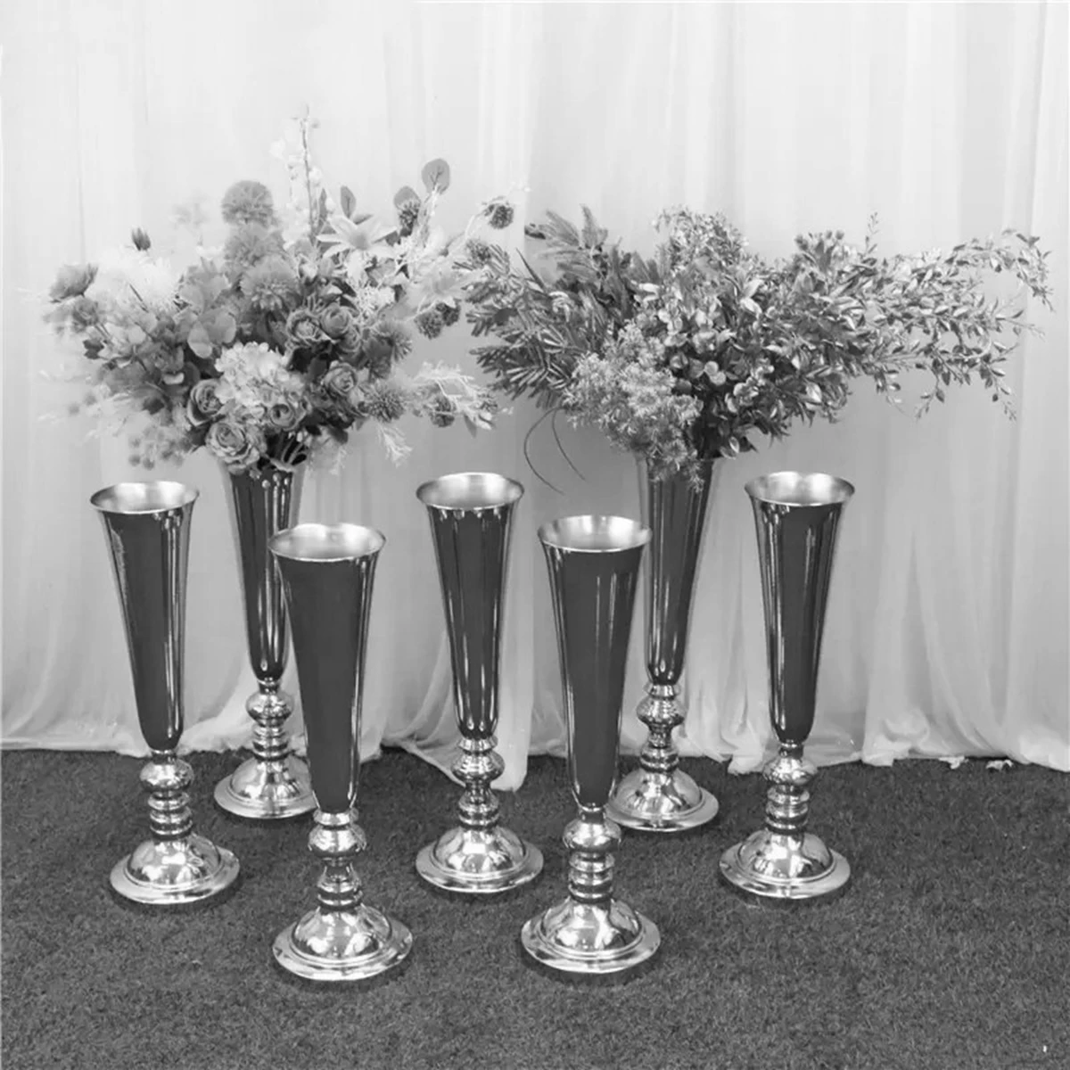 60cm/90cm)6/10pcs)/silver no Crystal Wedding Table Centerpiece Decoration For Event Party Display stand2844