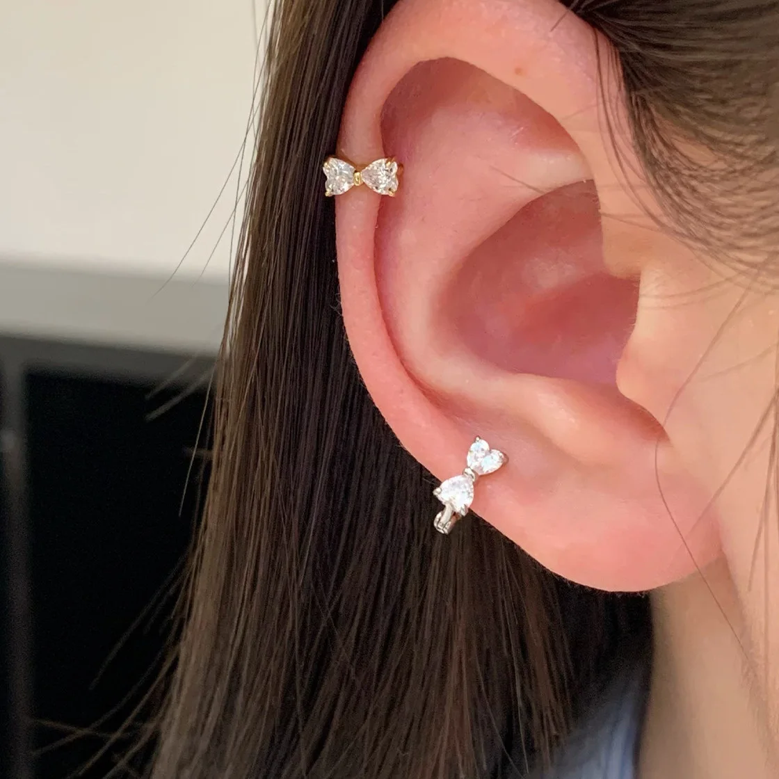 Neue Ohrringe im Schleifenstil aus 925er Sterlingsilber, personalisierter Charme, Damen-Ohrringe, Geburtstagsgeschenk für Freunde, exquisiter Schmuck