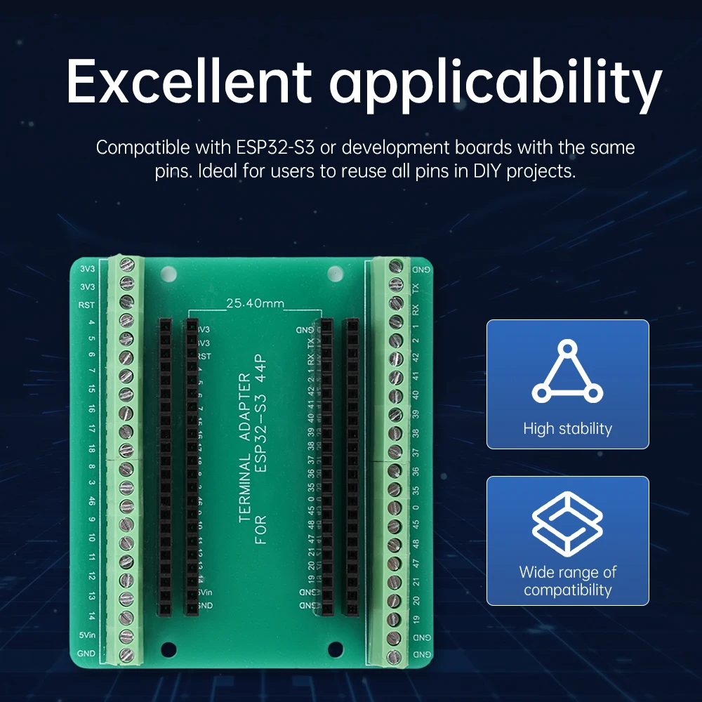 ESP32-S3 GPIO Development Boards Expansion Board 44Pin Compatible For ESP32-S3 N8R2 N16R8 Or With The Same Pins