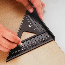 Carpenter Square 7 inch Aluminum Precision T Square Protractor Marking Gauge Measuring Layout Tool Metal Triangle Ruler