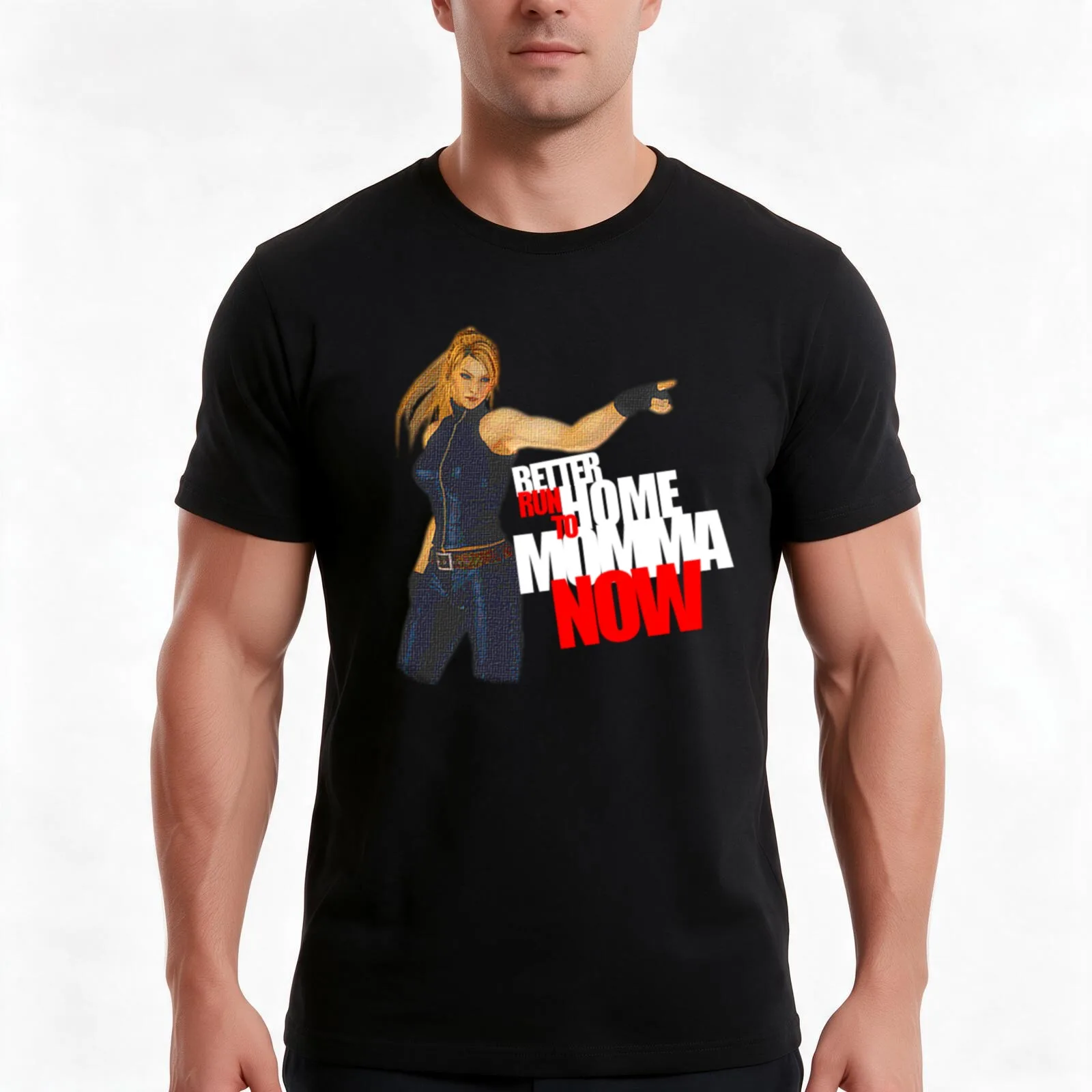 Better Run Home To Momma Now T-Shirt Summer Casual Cotton Tee Oversized Streetwear Tops Vintage Graphic Print 100% Cotton