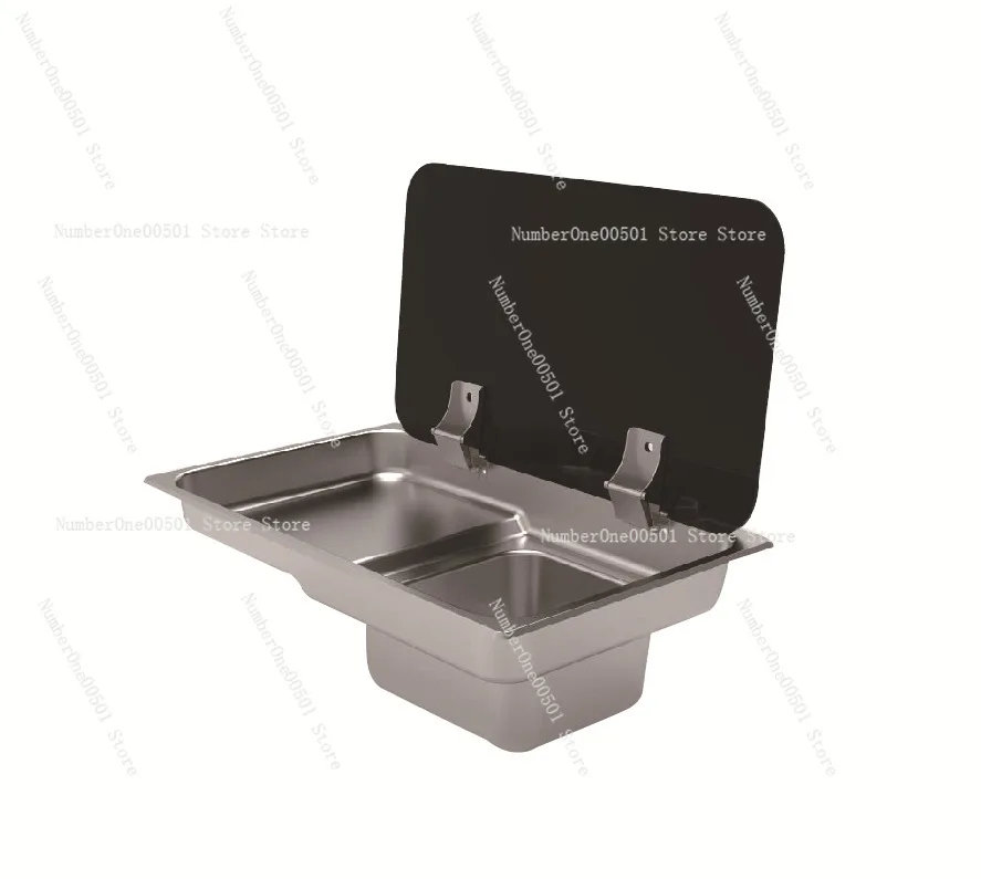 Cuisinière à gaz marine compacte avec couvercle en verre pour yacht et bateau
