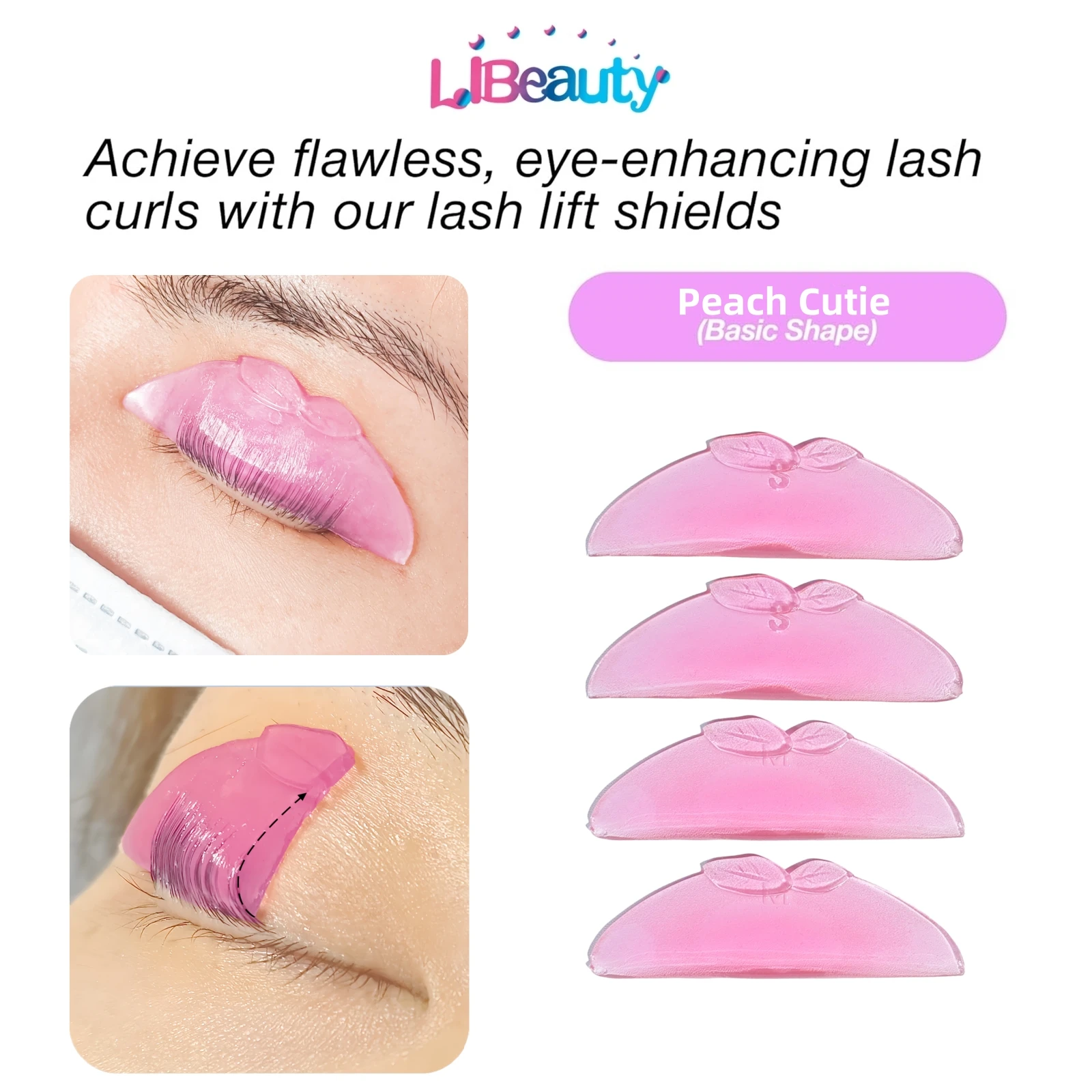 Libeauty 2 Pair L Curl Silicone Eyelash Perm Rod Lash Lift Shield Lash Softening Pads  Eyelash Curler Accessories Makeup Tool