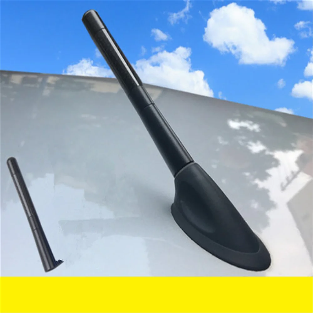 Antena de Radio corta de fibra de carbono para coche, accesorio para Chevrolet Colorado Cruze Spark Captiva Malibu Trax Aveo fiat 500