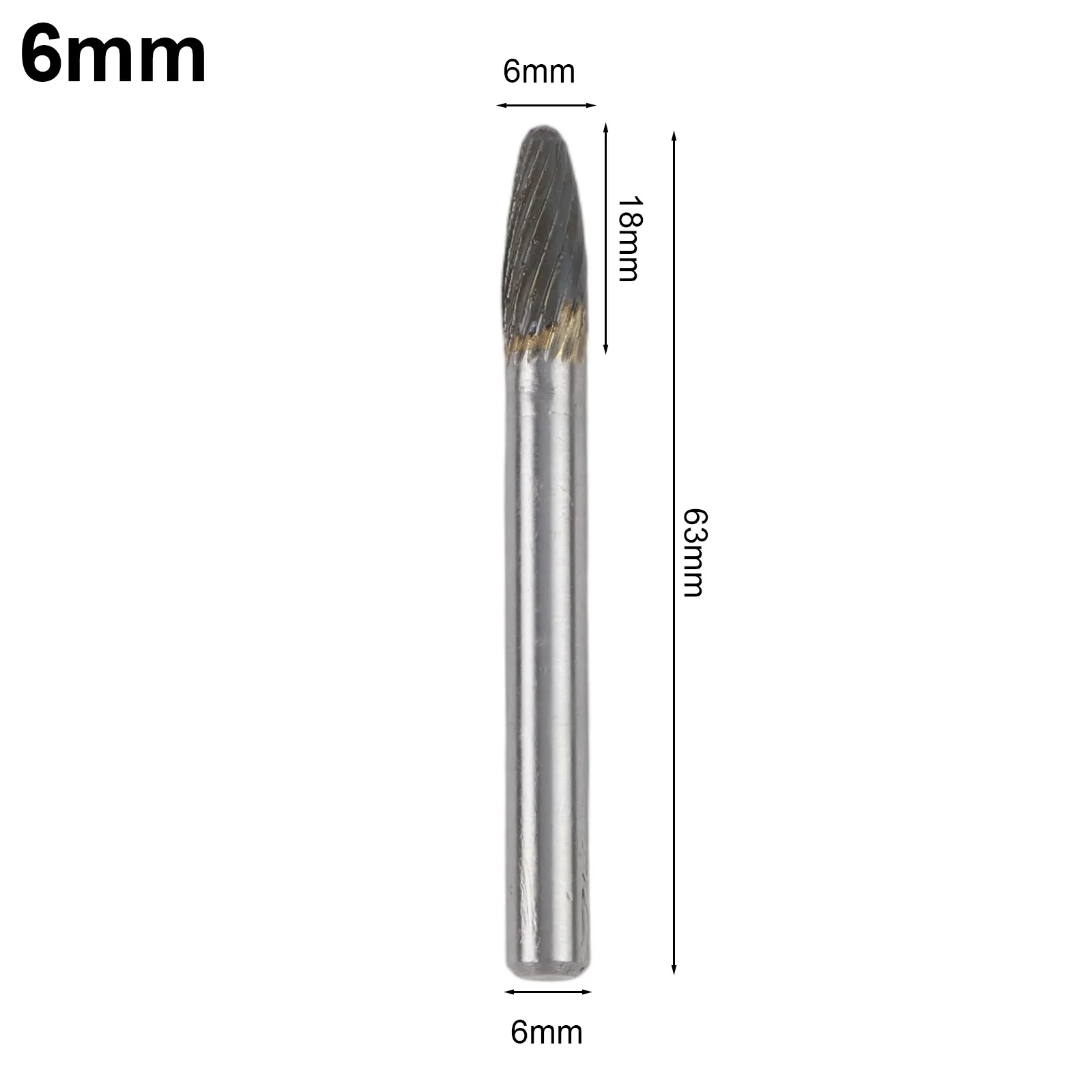 Carbide Rotary Burr Double Slot File 6mm Shank For Metal Steel Iron Cutting Grinding Polishing Power Tool Accessories