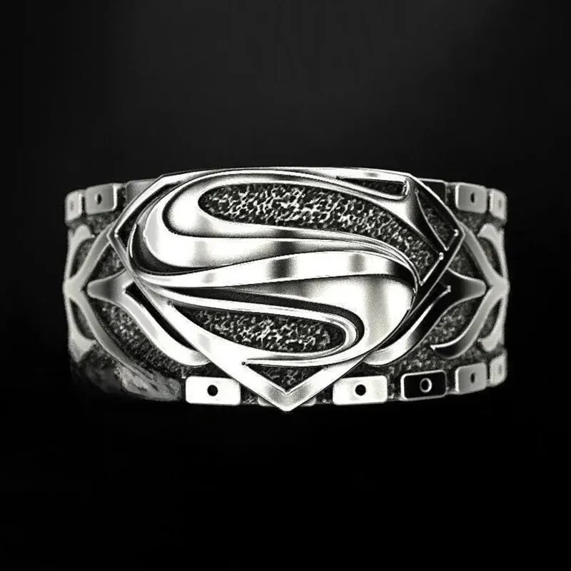 Vintage Superman S Logo Ring Unisex Food Finger Ring Men Women Couple Style