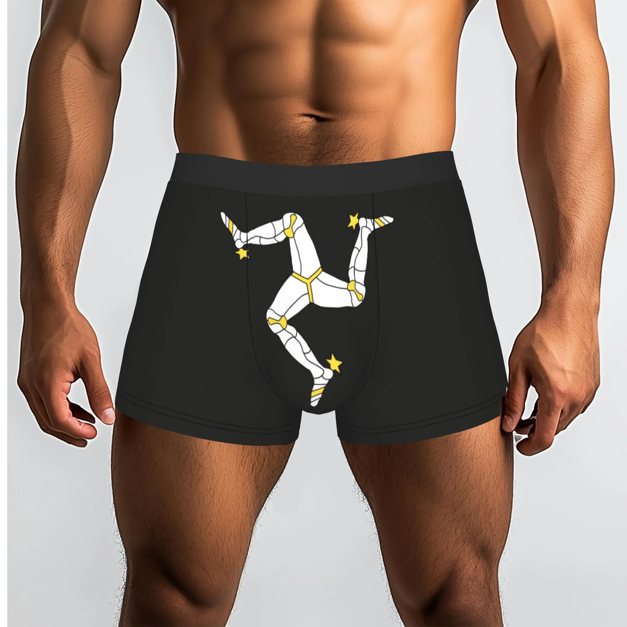 Customized Isle Of Man Flag Boxer Shorts For Homme 3D Printed  Underwear Panties Briefs Soft Underpants