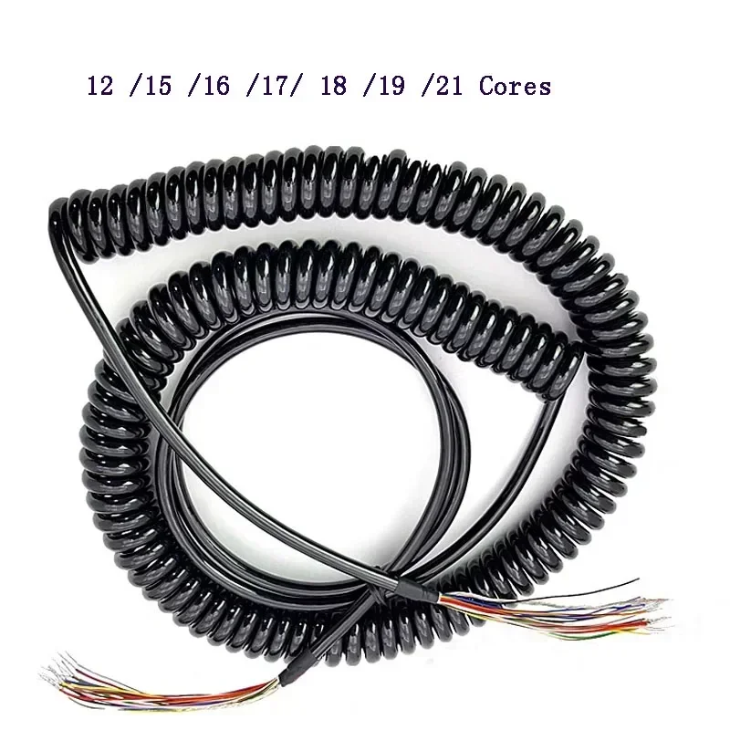 12-21 Cores Spring Spiral Cable Coiled Cable For CNC Handheld Encoder Manual Pulse Generator MPG