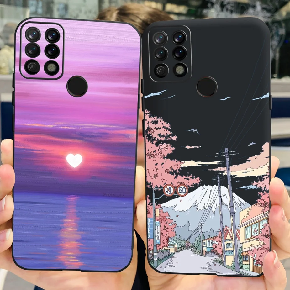 For Tecno Pova Case LD7 LD7j Colorful Painted Cover Matte Phone Case For Tecno Pova Soft Silicone Fundas 6.8\'\' Back Cover Bumper