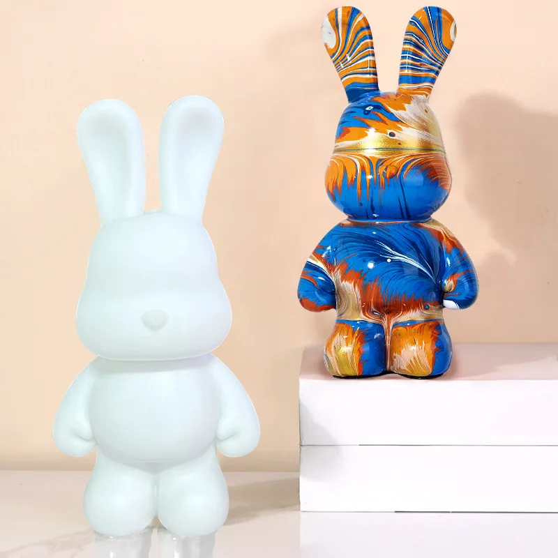 DIY Fluid Rabbit Ornament Acrylic Coloring Toys Children's Graffiti Home Decoration Valentine's Day Personalized Gift