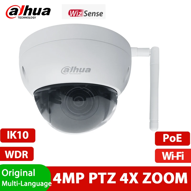 Dahua SD22404DB-GNY-W Replace SD22404T-GN-W 4MP Starlight WizSense Wi-Fi PTZ Network Camera PoE H265 4x Wireless Security Camera