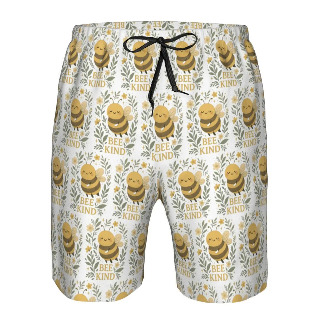 

Bee Kind Cute Bumblebee Floral With Gentle Kindness Quote Trunks Beach Board Shorts Casual Quick Dry Swim Summer Men Pants