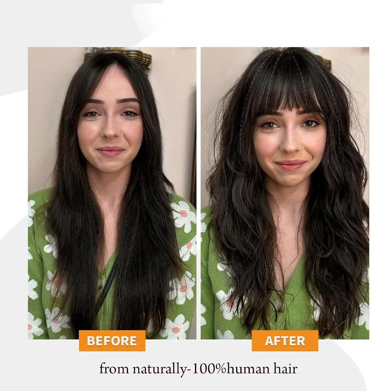 10 inch 9*14cm Lace Hairnet Clip in Hair Topper Extension Top Wig Piece with bangs for Women for Daily Life