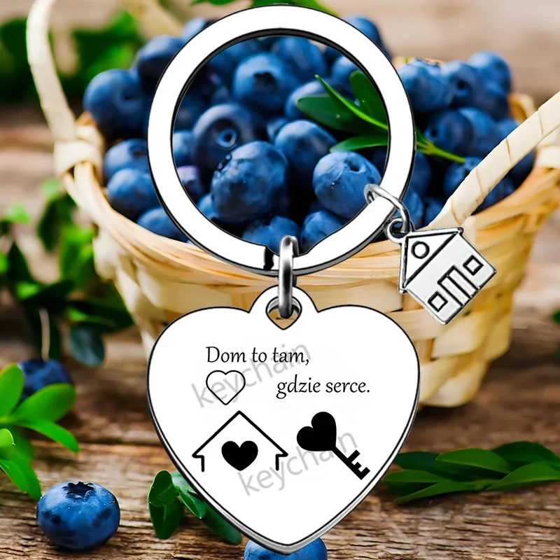 Polish heart New Home Keychain Pendant First Home Gift New House Key Chain Housewarming Realtor Closing Gifts