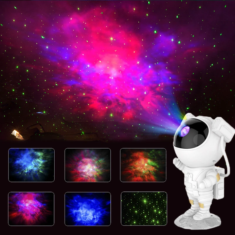 Pretty Galaxy Star Projector Starry Sky Night Light Astronaut Lamp Home Room Decor Decoration Bedroom Decorative Luminaires Gift