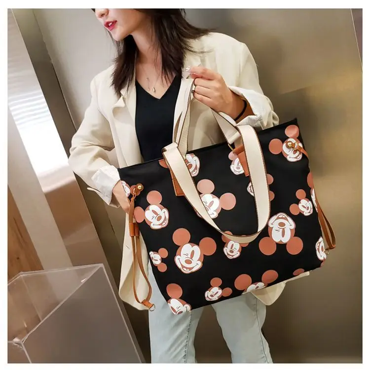 

Модная холщовая сумка высокого качества Disney для женщин, большая вместительная повседневная универсальная ручная сумка с милым мультяшным Микки