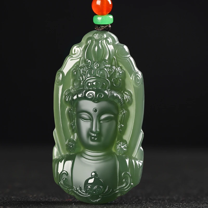 

New genuine Hetian jade Tara Guanyin jade pendant men's and women's Tara