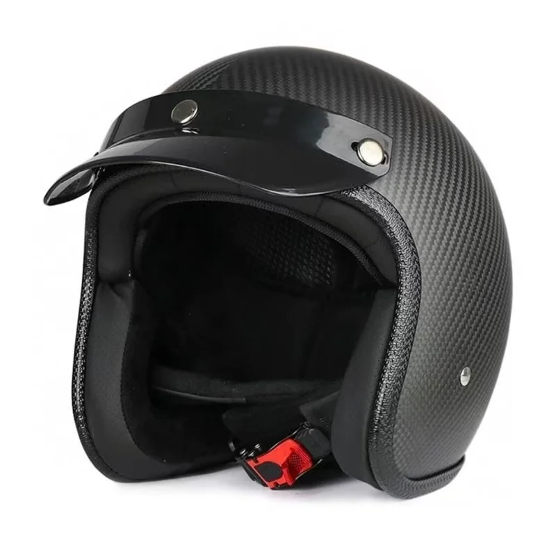 

Economical 3K Matte Black Finish with Trim Open Face Helmet Carbon Fiber Vintage Timeless Design with Advanced Protection