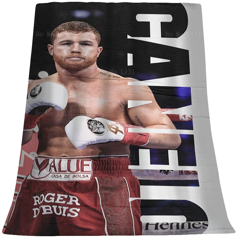 Boxer Canelo King Boxing Legends Winner Poster Soft Cozy Flannel Blanket All Season Applicable