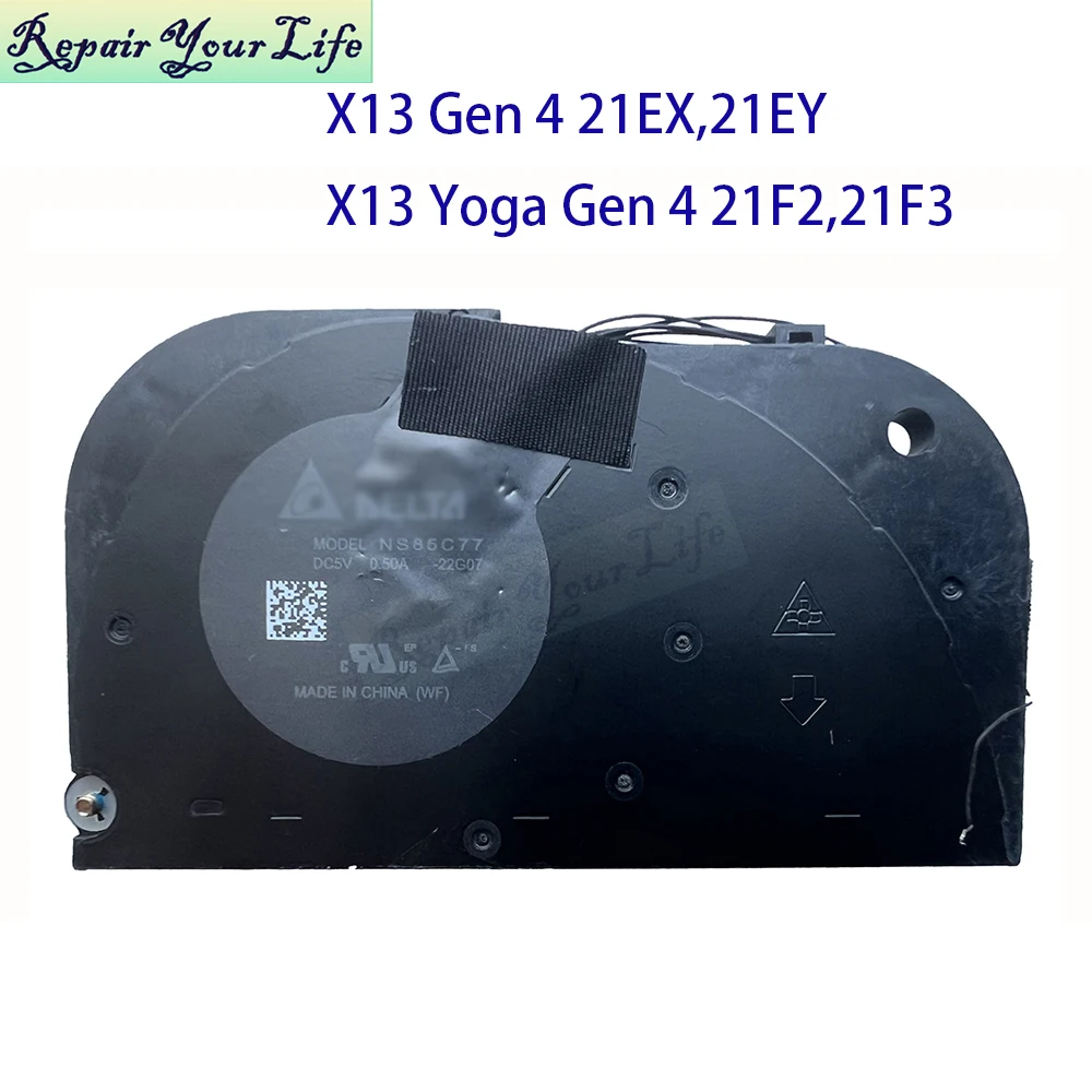 

Кулер для ноутбука, вентилятор для процессора Lenovo ThinkPad X13 Yoga Gen 4 21F2 21F3 21EX, 21EY, охлаждающий вентилятор радиатора NS85C77-22G07 5H41B77358