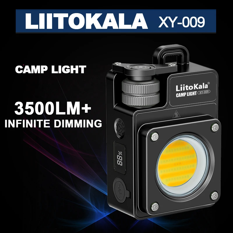 LiitoKala XY-009 Rechargeable COB Camping Light Portable LED Work Lamp Color Changing Built-in Battery For Outdoor Emergency