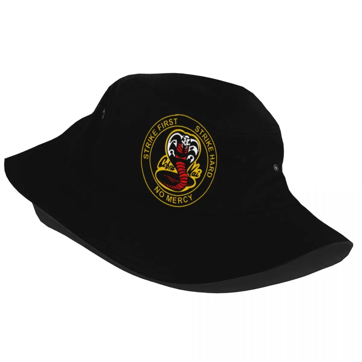 Fashion Cobra Kai The Karate Kid Bucket Hats Men Women Strike First Strike Hard 80s TV Outdoor Sun Summer Fisherman Cap