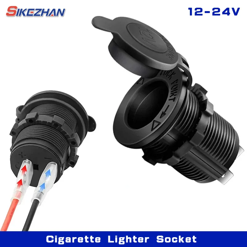 Cigarette Lighter Socket Car Marine Motorcycle ATV RV Lighter Socket Power Outlet Socket Receptacle 12V Waterproof Plug