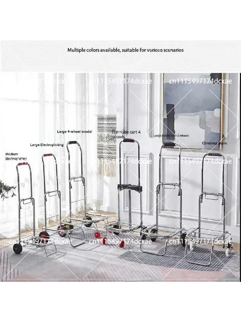 Folding Utility Cart for Shopping, Luggage, Household, and Cargo Transportation