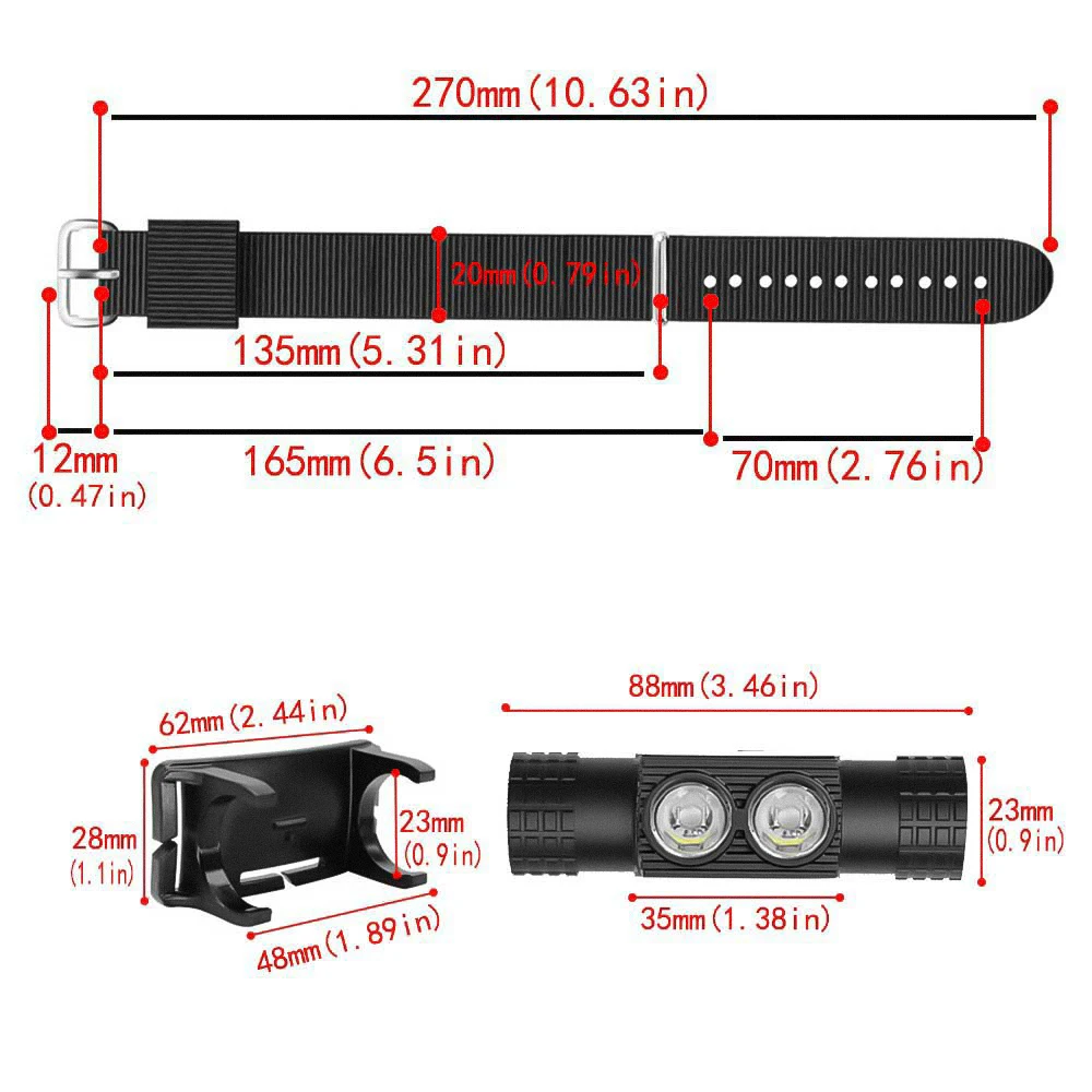 Linterna de muñeca LED recargable para pesca nocturna USB-C - imagen 2