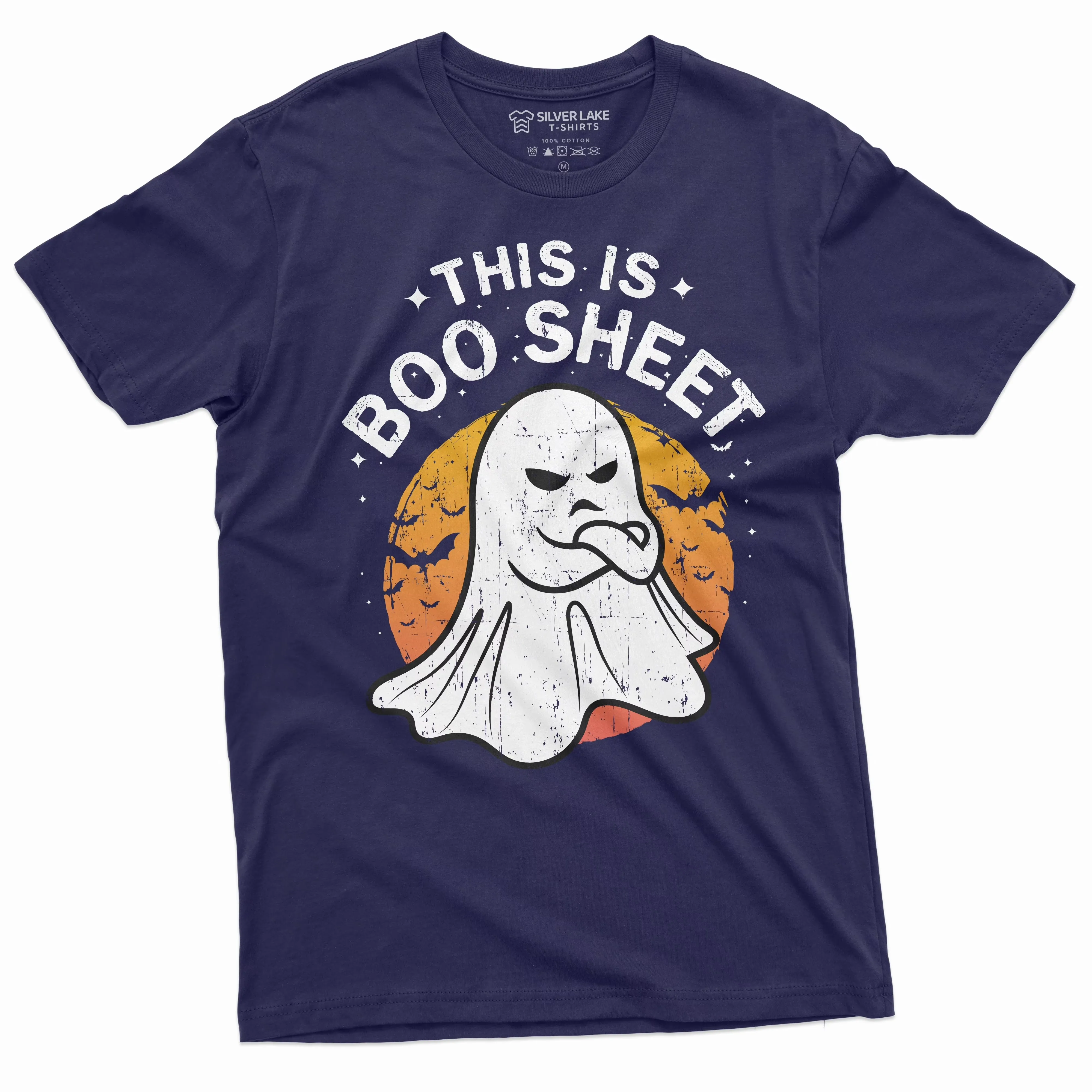 Halloween Funny This Is Boo Sheet T-Shirt Costume Womens Mens Unisex Tee (X-Large Black)