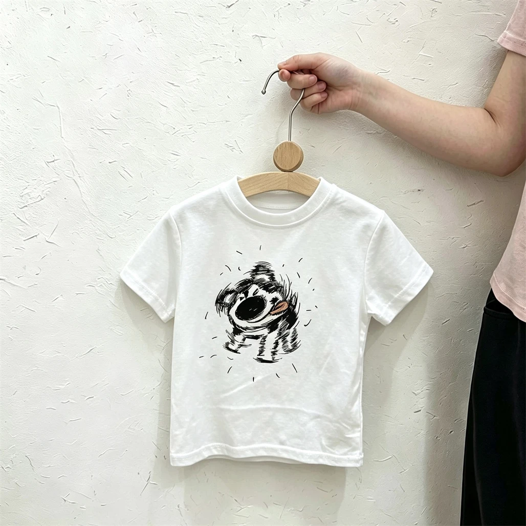 Short-sleeved Tops Kids New Design Printed TShirt Loose Casual Crewneck Pullovers Thin Cotton Tees Boys Cartoon Summer Clothes