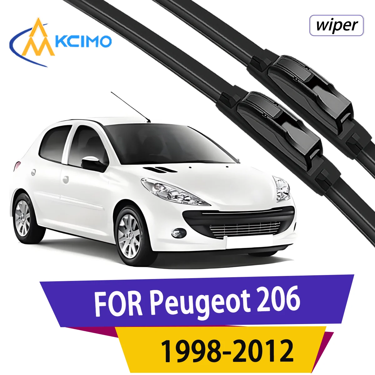 

KCIMO 2pcs Quality Windscreen Silent Black Car Rain Brush for Peugeot 206 1998-2012 Peugeot 206+ Peugeot 207 Compact Peugeot 207