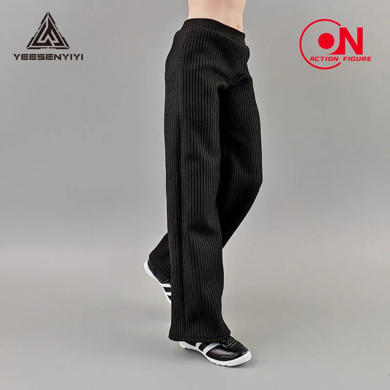 1/6 Female Thick Striped Wide Leg Pants Clothes Accessories Model Fit 12'' AT202 AT203 Soldier Action Figure Body Dolls