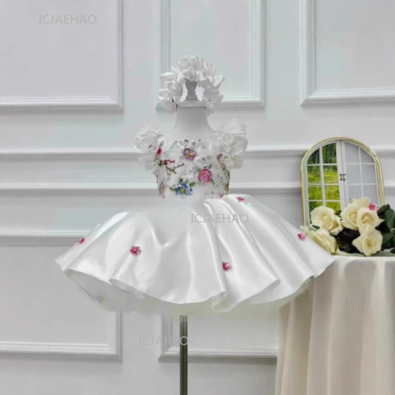 Party Dress Vestido Children Girls Piano Recital Dresses Costume Flower Girl Wedding Gown Clothes Birthday Performance Outfit