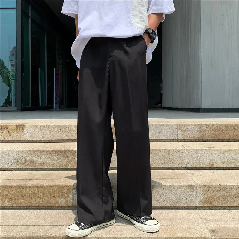 

Harajuku Style Straight Loose Fit Men's Trousers Casual Wide Leg Pants