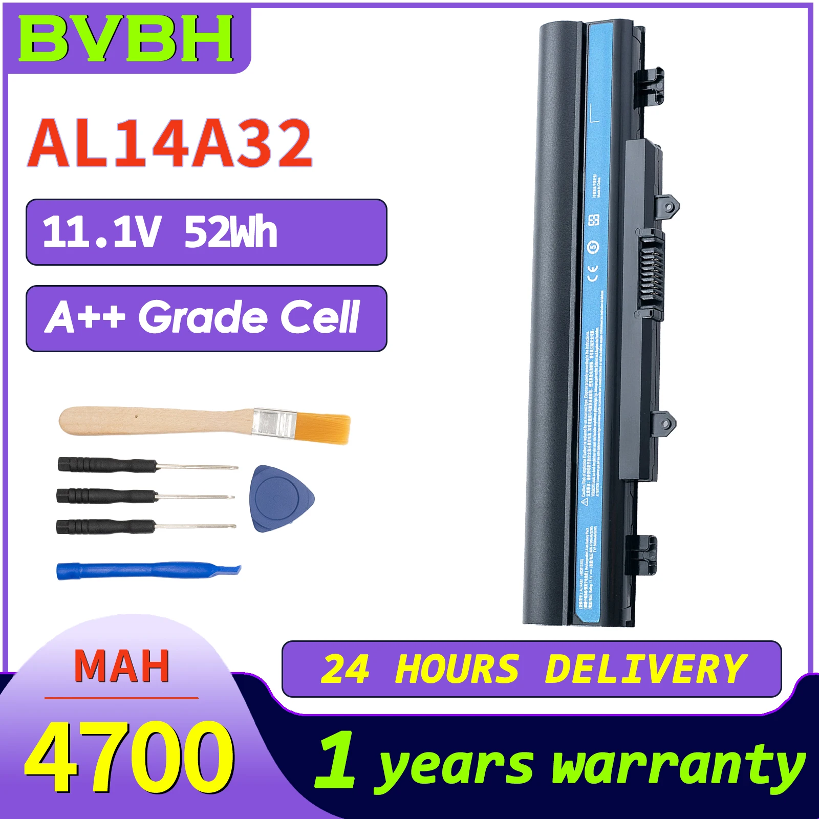 

BVbh AL14A32 31CR17/65-2 KT.00603.008 Laptop battery For Acer Extensa 2509/EX2509/2510/EX2510 Series 2510G/EX2510G