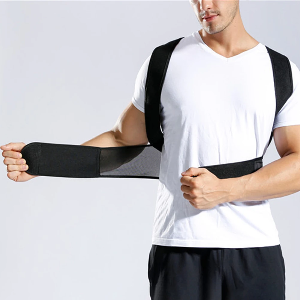 

3Xl Black Posture Corrector Adjustable Back Support Belt For Women Men Lumbar Support Shoulder Alignment Brace Lightweight