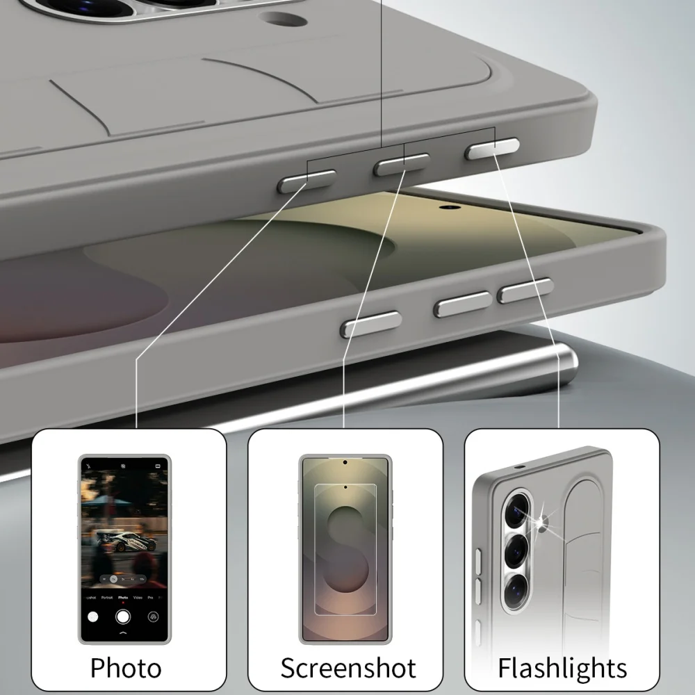 Etui na telefon z zawiasem i silikonowym uchwytem na nadgarstek Clever Control do Samsung Galaxy S25 S24 S26 Ultra, odporne na wstrząsy. — zdjęcie produktu 5