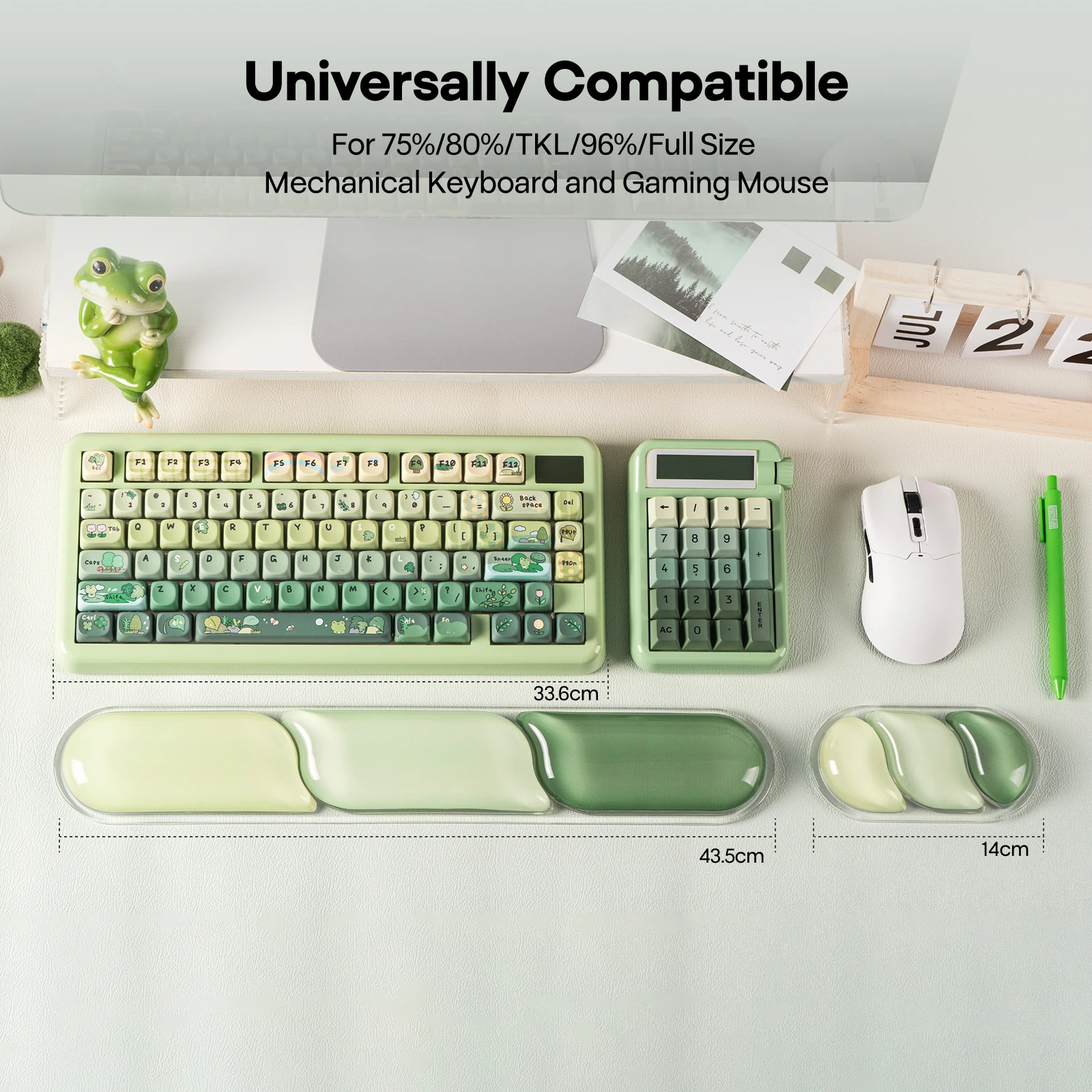 

Custom 2 PCS EPOMAKER CloudGel Waterproof Silicone Wrist Rest for Keyboard and Mouse with Anti Slip Rubber Bottom Office Gaming