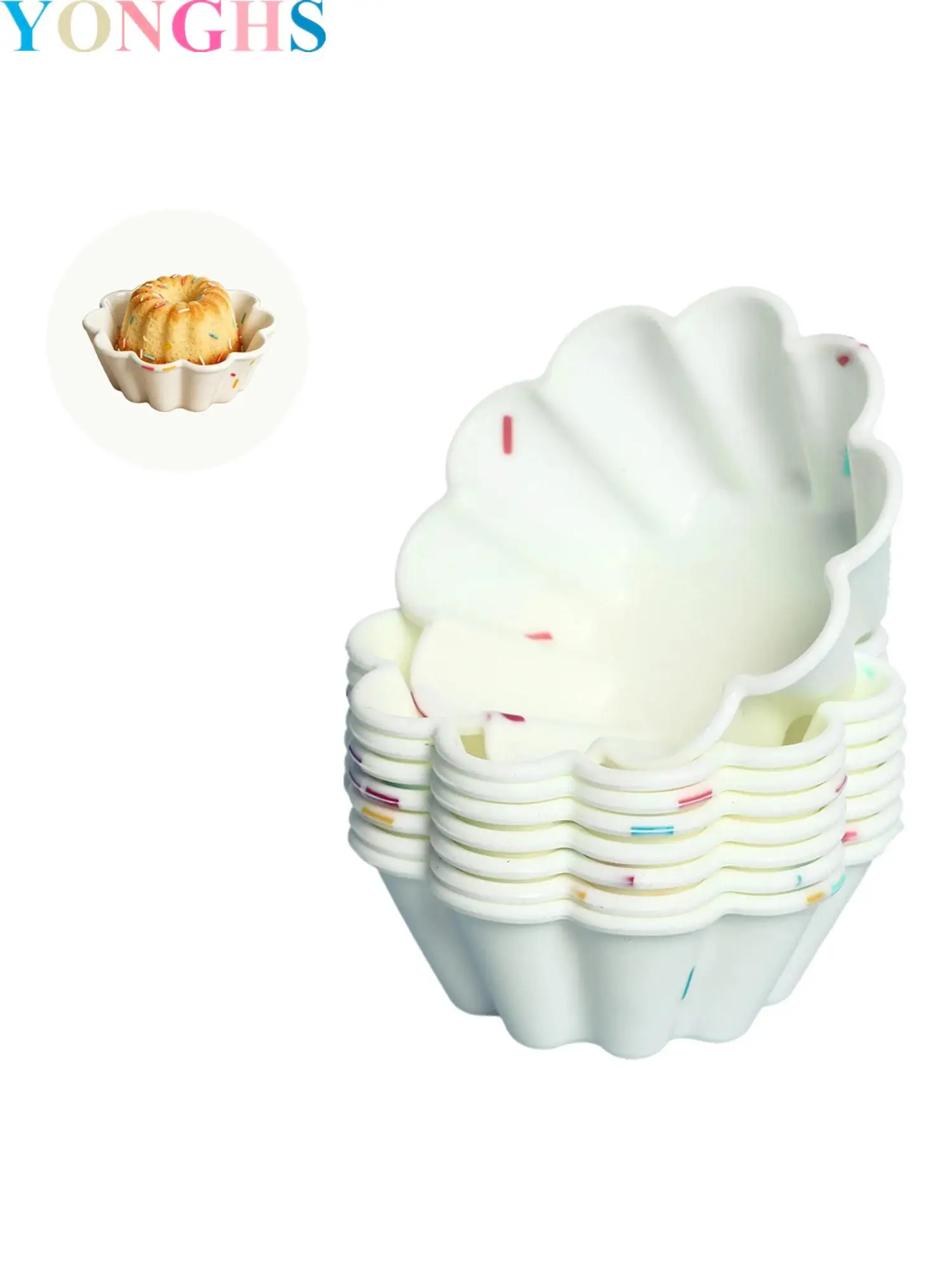 

10Pcs Food-grade Silicone Mini Cake Mold Heat Resistant Non-stick Demold Easily Baking Mold for Cup Cake