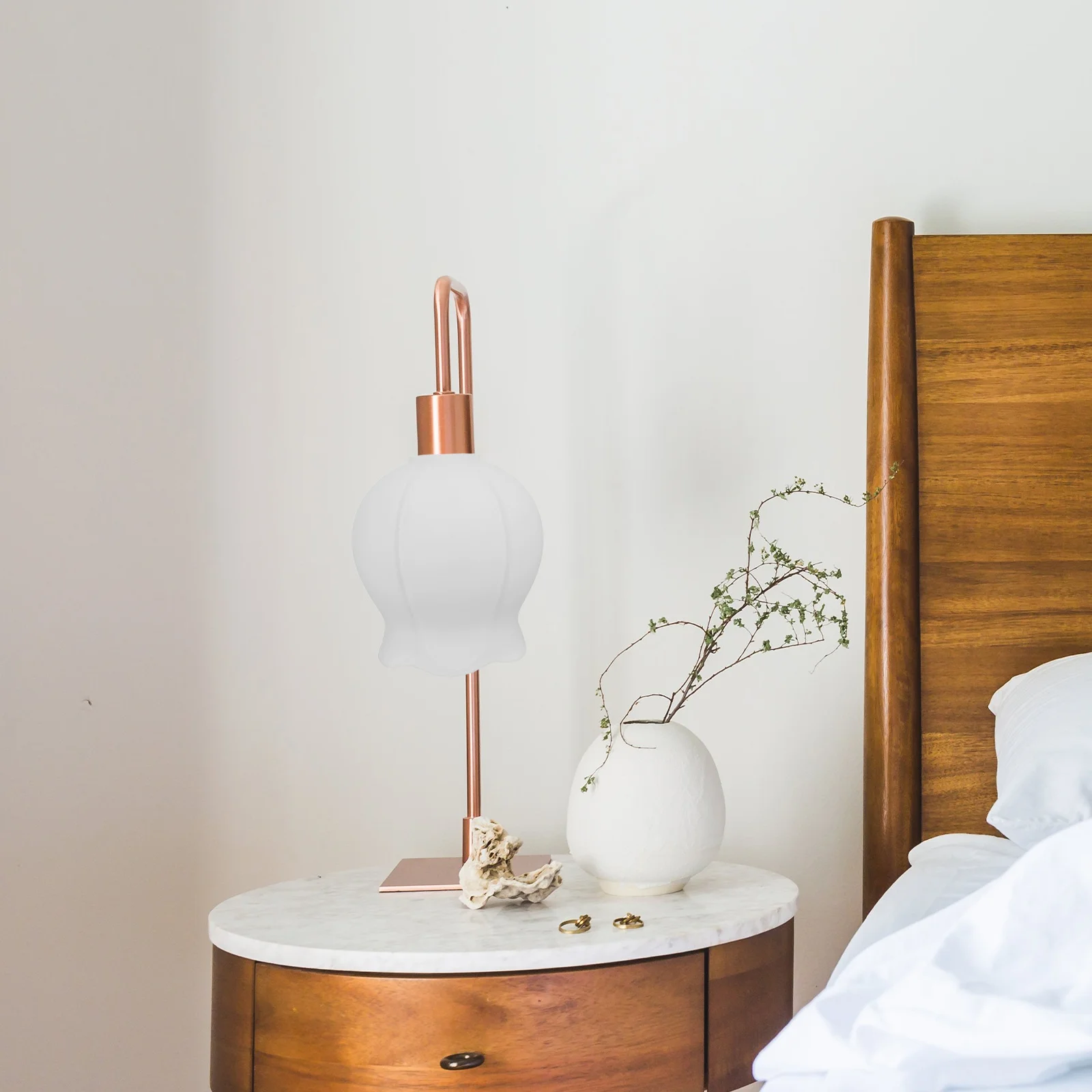 

Glass Lamp Shade Replacement White - Petal Edge Floral Design for Pendant Lights Living Room Bedroom - Globe Glass Shade Modern