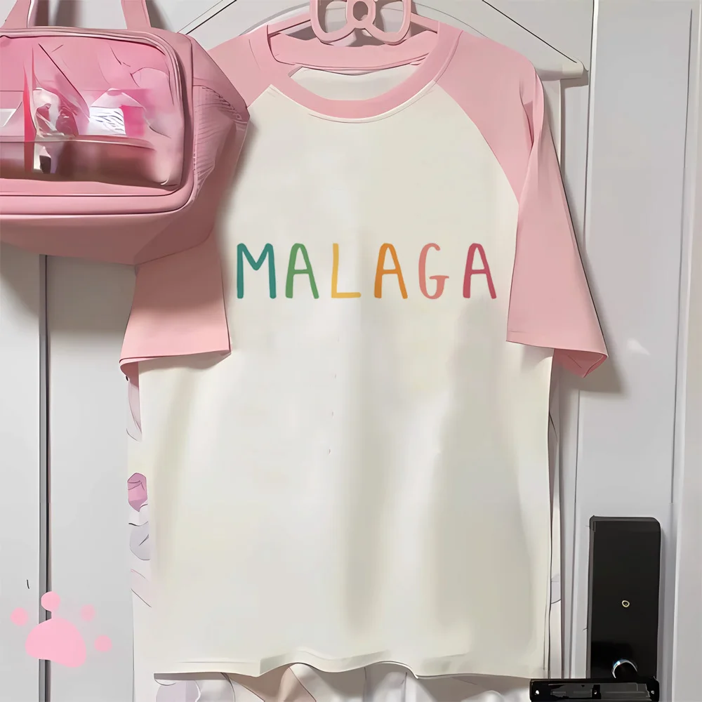 Malaga t-shirts women summer active wear t-shirts girl Japanese streetwear clothes