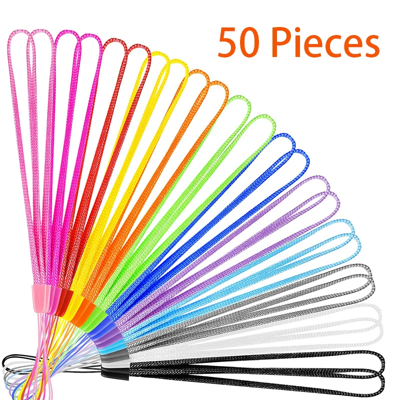 

50 шт., короткий красочный ремешок на запястье для USB-ремешка, ремешок для флэш-ремешка для ключей, ремешок для флэш-накопителя, брелок
