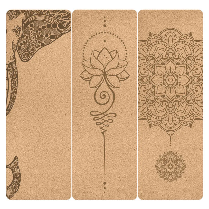 Estera de Yoga TPE de corcho Natural de 6mm, esterilla antideslizante para Yoga, absorbente de sudor, almohadilla para Fitness en casa, esteras para gimnasia y Pilates