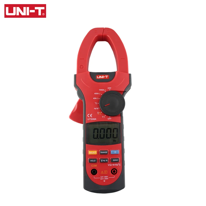 UNI-T 1000A Digital Clamp Meters UT208A AC DC Amperimetric Clamp Voltmeter Frequency Ｍeter Temperature Capacitance Tester