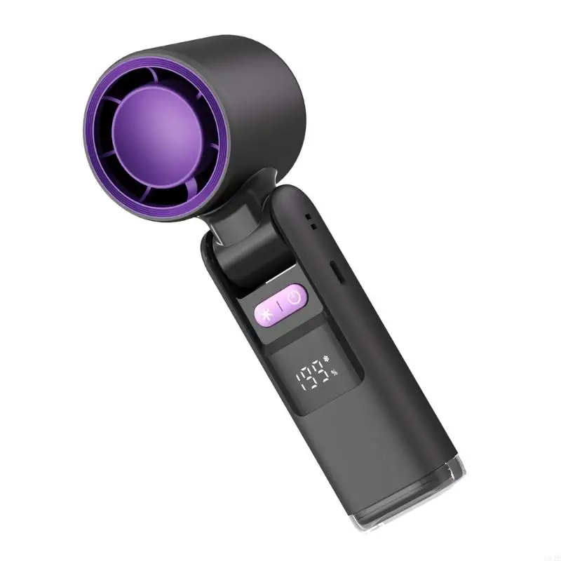 u1je في الهواء الطلق مروحة محمولة محمولة معاد شحنها منفاخ الهواء اللاسلكي القابل للطي 4000 مللي أمبير في الساعة